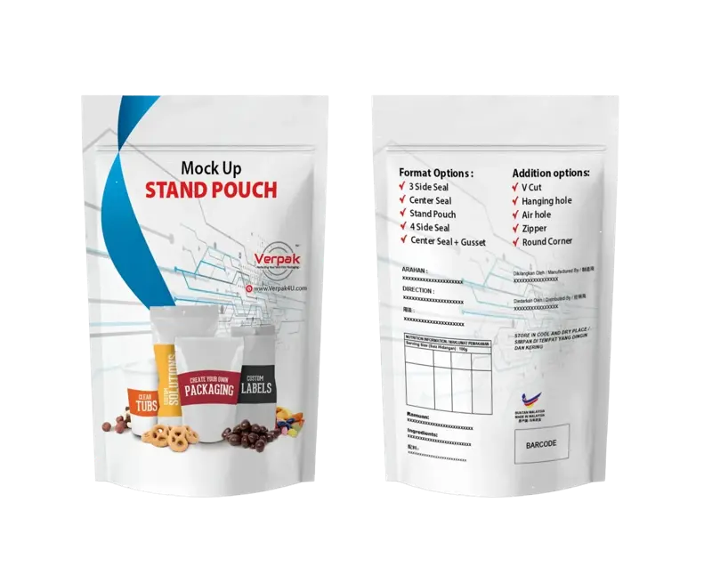 Stand-Up Pouch - Shelf-ready display custom flexible packaging Malaysia